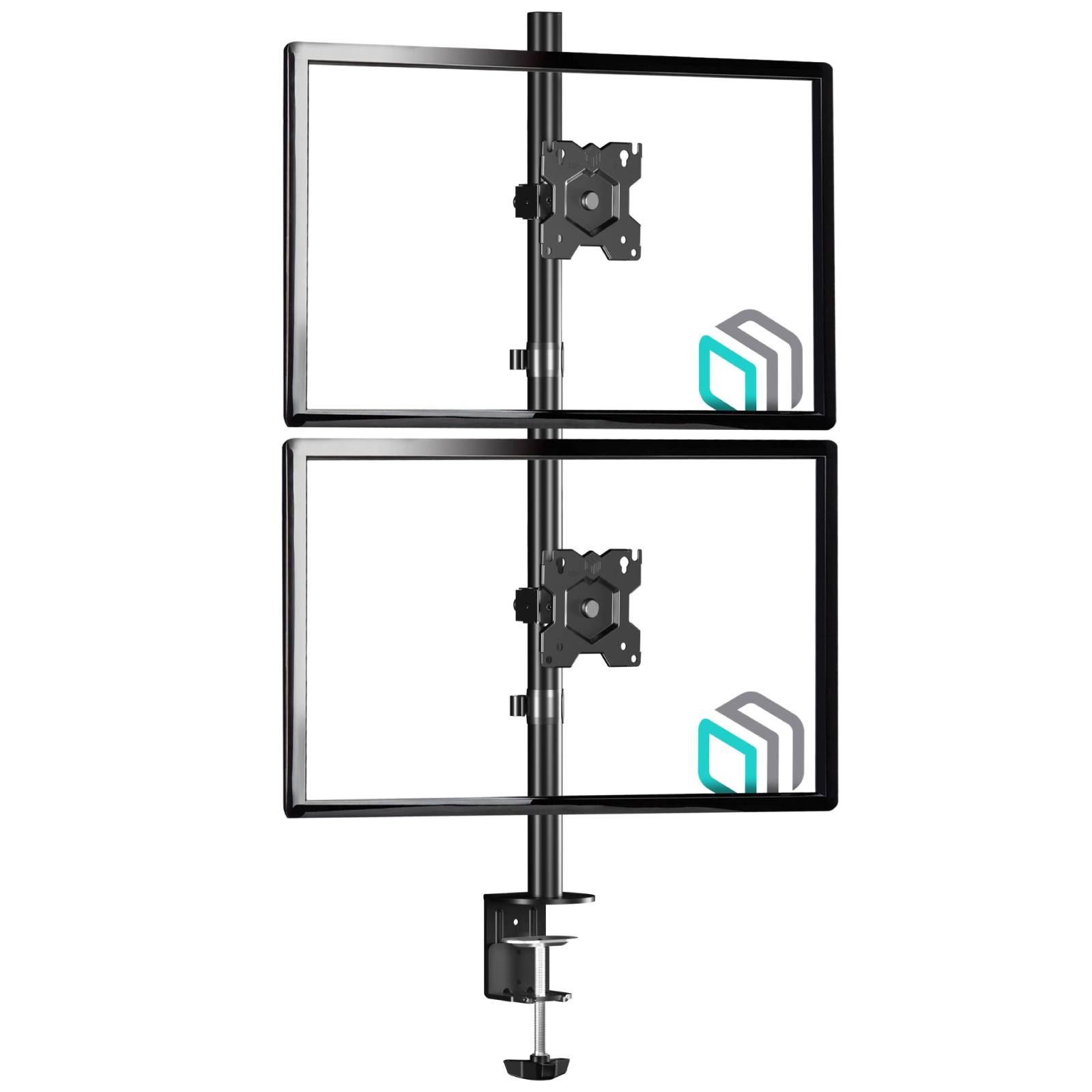 ONKRON кронштейн для двух мониторов 13"-34" настольный, чёрный D208E (D208E-B)