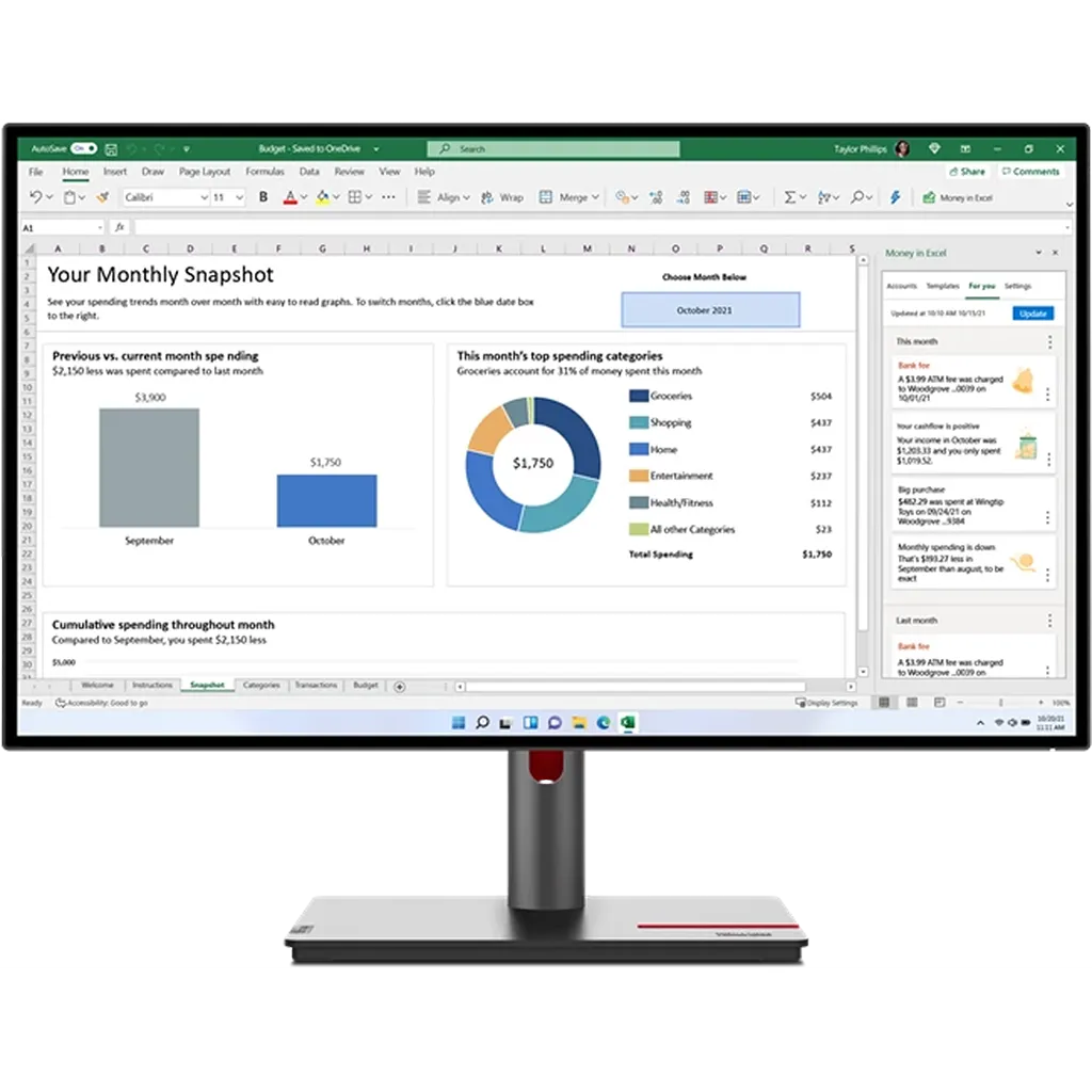 WQHD монитор Lenovo ThinkVision P27q-30 (63A2GCR1CS)