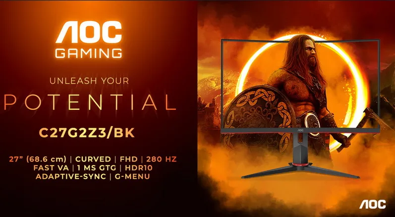 AOC анонсировала 280 Гц Full HD монитор AOC Gaming C27G2Z3/BK