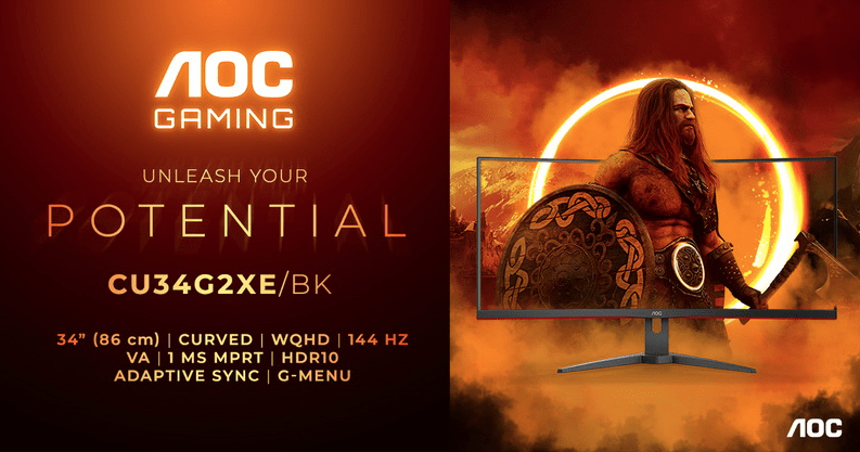 AOC представила 34-дюймовые игровые UWQHD-мониторы с частотой 180 Гц