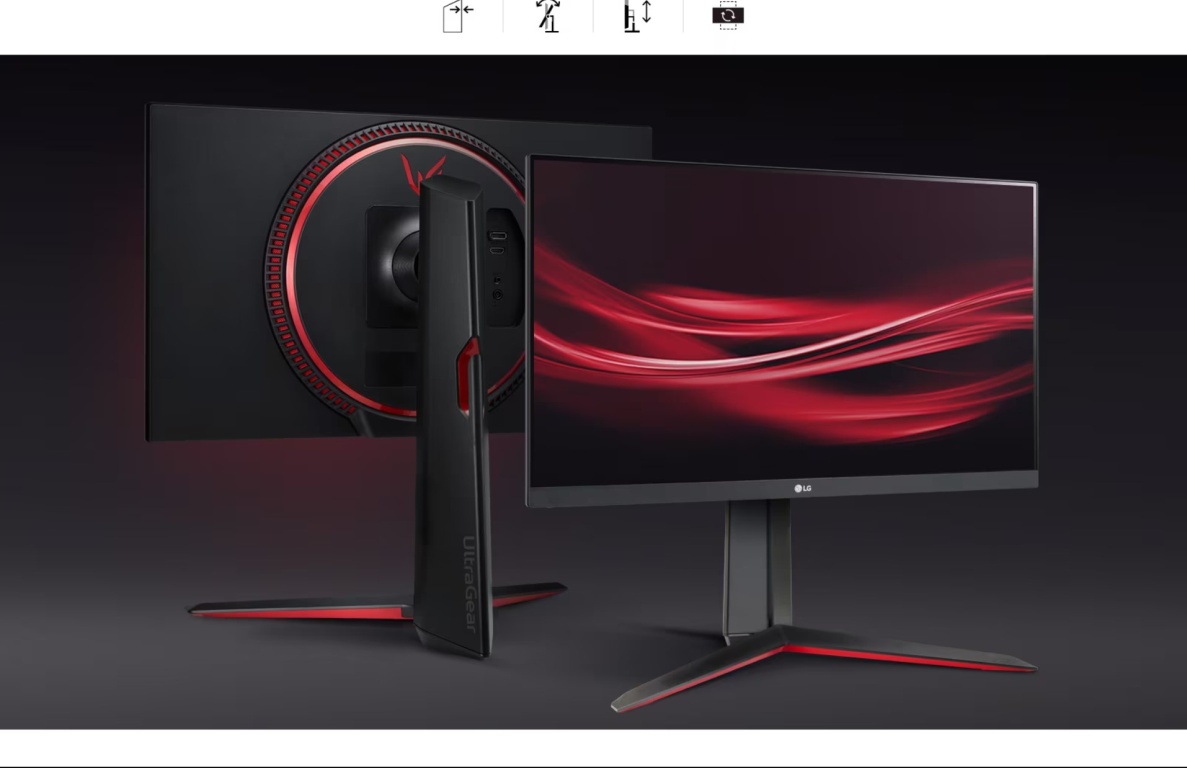Дизайн монитора LG 27GN65R-B