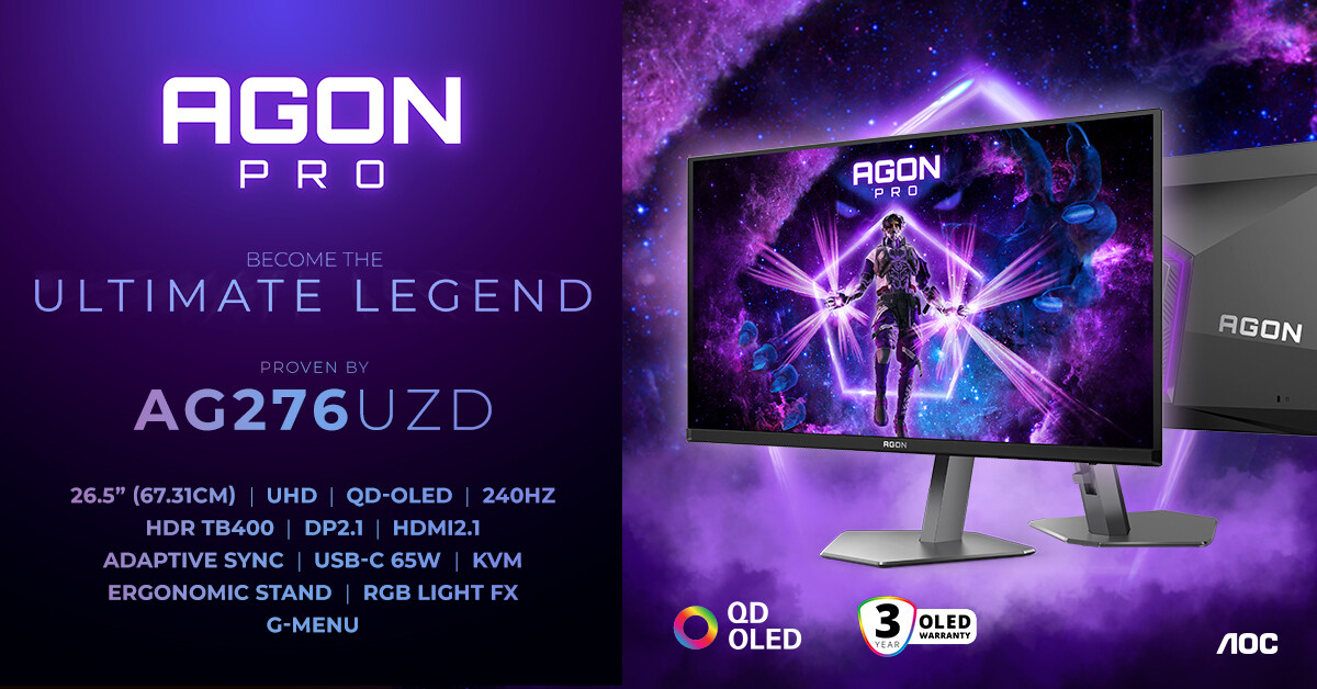 AOC анонсировала монитор AGON PRO AG276UZD
