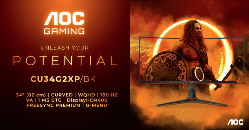 AOC представила 34-дюймовые игровые UWQHD-мониторы с частотой 180 Гц