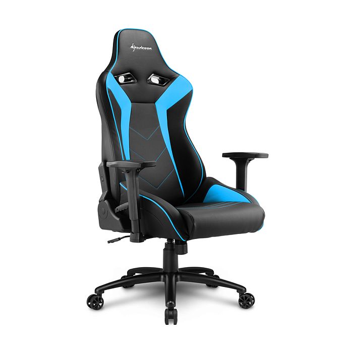 Игровое кресло Sharkoon Elbrus 3 Black Blue (ELBRUS-3-BK/BU) - фото 2