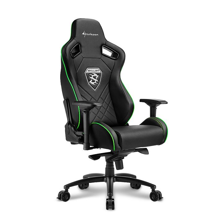 Игровое кресло Sharkoon Skiller SGS4 Black Green (SGS4-BK/GN) - фото 2