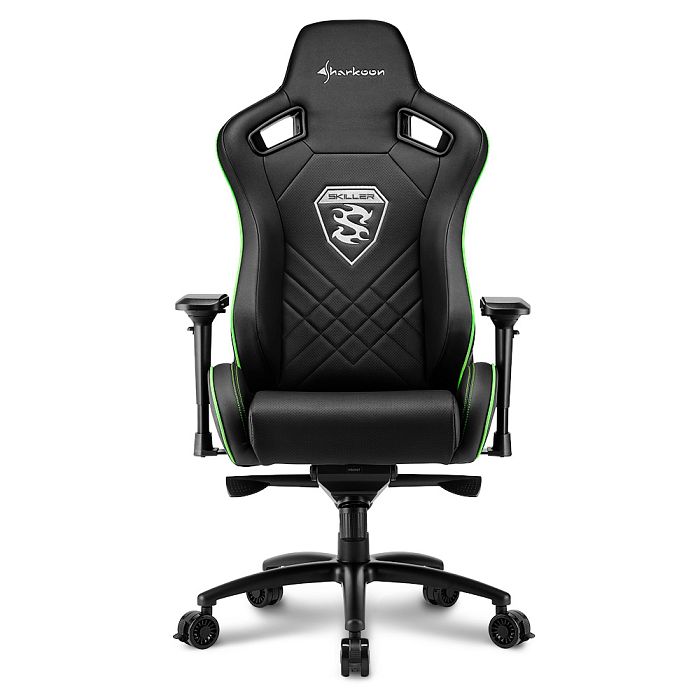 Игровое кресло Sharkoon Skiller SGS4 Black Green (SGS4-BK/GN) - фото 1