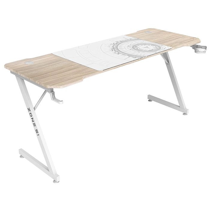 Компьютерный стол Zone 51 TRINE 160 Wood/White (Z51-T6N-WD) - фото 1