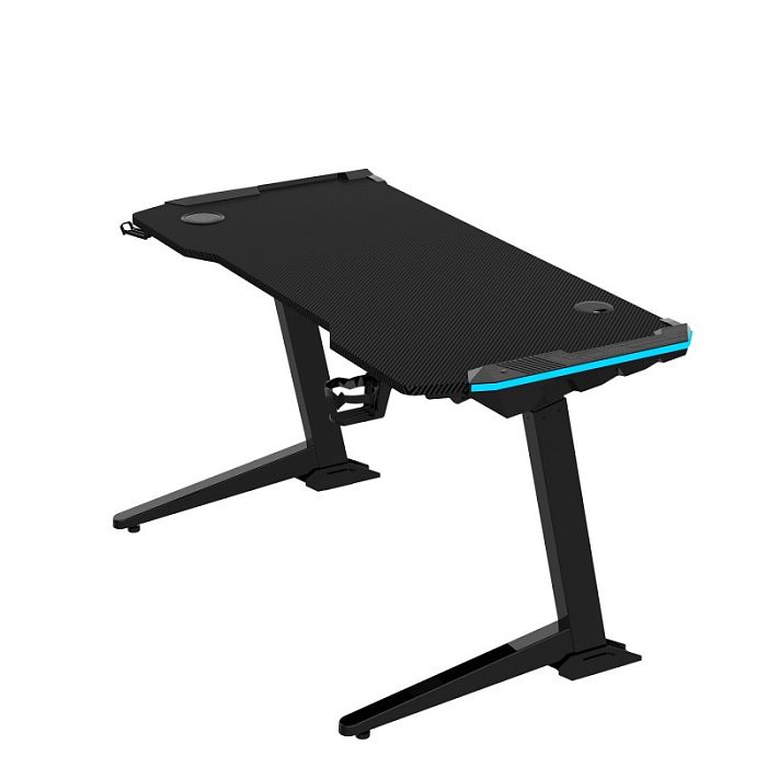 Стол для компьютера (для геймеров) с электроприводом и RGB-подсветкой FoxGear FG-ZE-49B (ширина 125 см) - фото 1